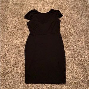fitted black dress